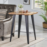 Leesburg Handcrafted Modern Industrial Mango Wood Oversized Side Table, Natural and Black Noble House