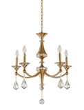 Bethel Stain Brass Chandelier in Iron & Crystal