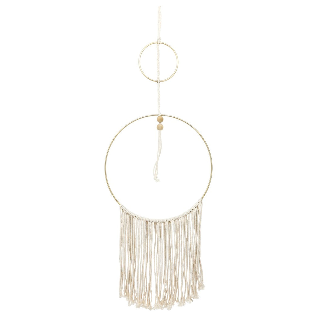 Sagebrook Home Contemporary Metal, 30" Curvy Wall Accent W/ Tassels, Natural 16074 Cream Iron