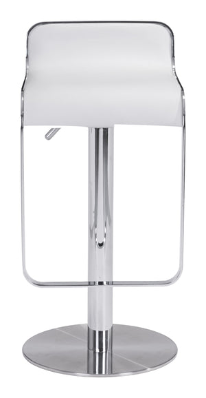 Zuo Modern Equino 100% Polyurethane, Plywood, Steel Modern Commercial Grade Barstool White, Chrome 100% Polyurethane, Plywood, Steel