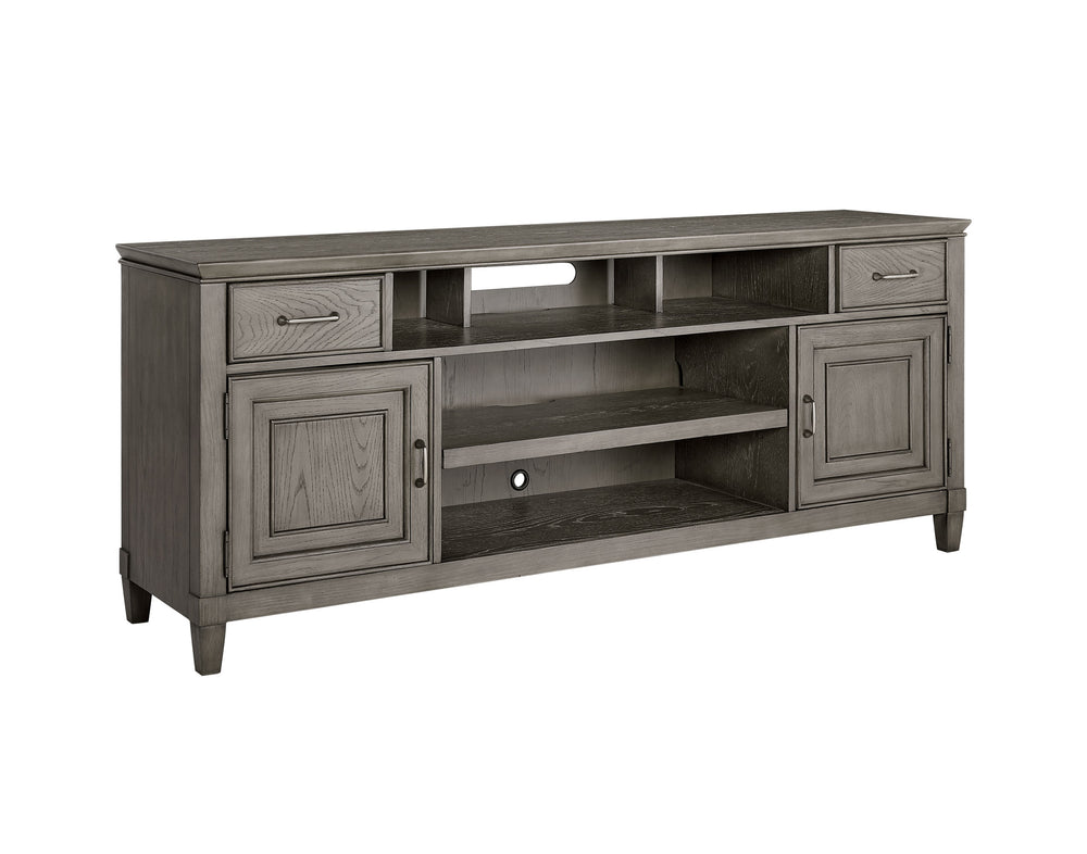 Newport 74" Stone Finish TV Console - Handcrafted with Elegant Design & Smart Storage Solutions
