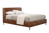 Alpine Furniture Sophia Standard King Faux Leather Platform Bed, Brown 6902EK-BRN Brown Faux Leather with plywood wooden frame 90 x 83 x 44