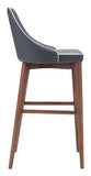 English Elm EE2608 100% Polyurethane, Plywood, Birch Wood Mid Century Commercial Grade Bar Chair Dark Gray, Brown 100% Polyurethane, Plywood, Birch Wood