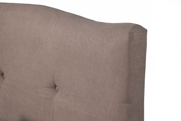 Alpine Furniture Amanda Queen Tufted Upholstered Bed, Haskett/Jute 1084Q Haskett - Jute Poplar Solids 64 x 88 x 54