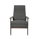 Hoye Mid-Century Modern Accent Chair, Gray and Walnut Noble House