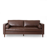 Malinta Contemporary Tufted 3 Seater Sofa, Dark Brown and Espresso Noble House