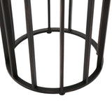 Canary Outdoor Natural Finished Acacia Wood 15" Accent Tabel with Antique Finished Iron Accents Noble House