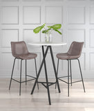 Zuo Modern Byron 100% Polyurethane, Plywood, Steel Modern Commercial Grade Barstool Brown, Black 100% Polyurethane, Plywood, Steel