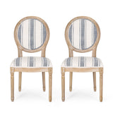 Phinnaeus French Country Fabric Dining Chairs - Set of 2