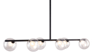 Zuo Modern Keyoz Steel, Glass Modern Commercial Grade Ceiling Lamp Black, Clear Steel, Glass
