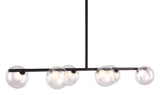 Zuo Modern Keyoz Steel, Glass Modern Commercial Grade Ceiling Lamp Black, Clear Steel, Glass