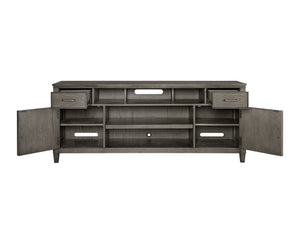 Newport 74" Stone Finish TV Console - Handcrafted with Elegant Design & Smart Storage Solutions