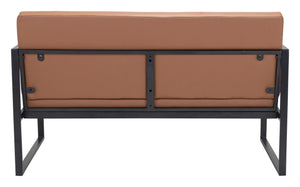 Zuo Modern Claremont 100% Polyurethane, Plywood, Steel Modern Commercial Grade Sofa Brown, Black 100% Polyurethane, Plywood, Steel