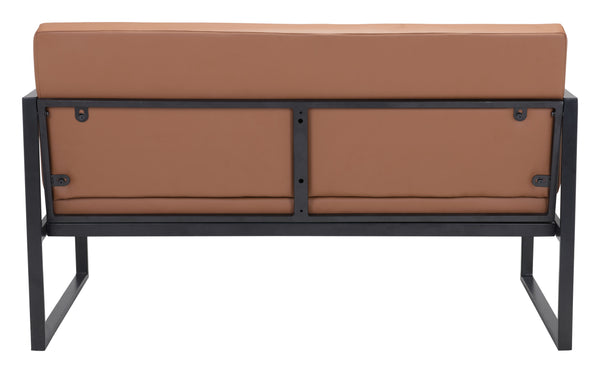Zuo Modern Claremont 100% Polyurethane, Plywood, Steel Modern Commercial Grade Sofa Brown, Black 100% Polyurethane, Plywood, Steel