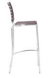 English Elm EE2959 100% Polyurethane, Steel Modern Commercial Grade Bar Chair Set - Set of 2 Espresso, Chrome 100% Polyurethane, Steel