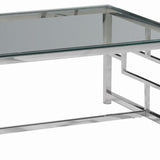 Sagebrook Home Glam Silver Metal/glass Cocktail Table, Kd 12804-06 Silver Metal