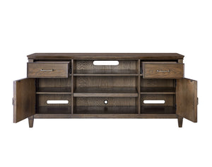 Newport 66" TV Console in Planked Oak - Stylish Storage with Cable Management & Soundbar Shelf