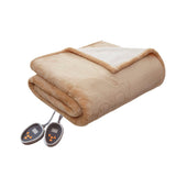 Woolrich Heated Plush to Berber Casual 100% Polyester Solid Knitted Microlight Heated Blanket WR54-1750