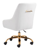 Zuo Modern Madelaine 100% Polyurethane, Plywood, Steel Modern Commercial Grade Office Chair White, Gold 100% Polyurethane, Plywood, Steel