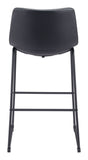 Zuo Modern Smart 100% Polyurethane, Plywood, Steel Transitional Commercial Grade Barstool Set - Set of 2 Black 100% Polyurethane, Plywood, Steel