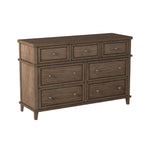 Alpine Furniture Potter 7 Drawer Dresser, French Truffle 1055-03 French Truffle Mahogany Solids & Veneer 57 x 20 x 37