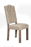 Fiji Set of 2 Tufted Upholstered Chairs, Weathered Grey