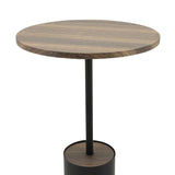 Sagebrook Home Contemporary Metal, 24"h Side Table Wooden Top, Black/brown 16540 Brown/black Metal