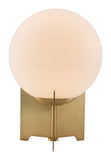 Zuo Modern Pearl Steel, Glass Modern Commercial Grade Table Lamp White, Brass Steel, Glass