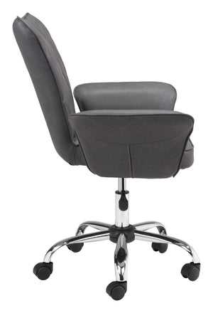 Zuo Modern Specify 100% Polyurethane, Plywood, Steel Modern Commercial Grade Office Chair Gray, Chrome 100% Polyurethane, Plywood, Steel
