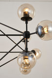 Bethel Black Chandelier in Metal & Glass