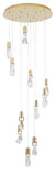 Bethel Brushed Gold Chandelier in Stainless Steel & Crystal