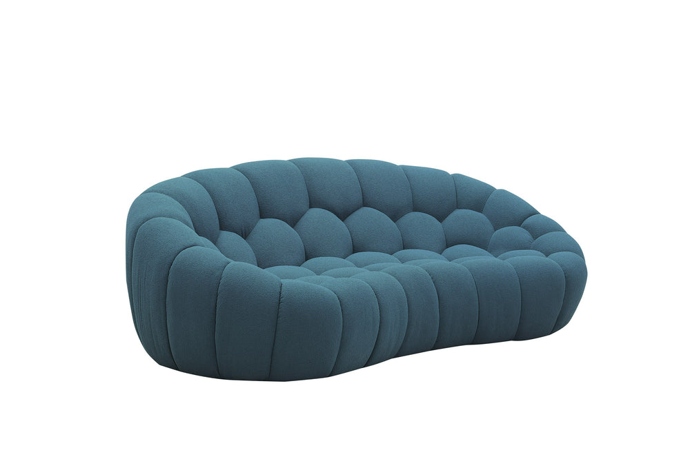 VIG Furniture Divani Casa Yolonda - Modern Curved Dark Teal Fabric Loveseat VGEV2126C-LOVE-C-15