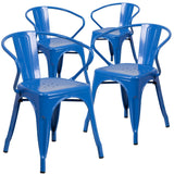English Elm EE1543 Contemporary Commercial Grade Metal Colorful Restaurant Chair Blue EEV-12376