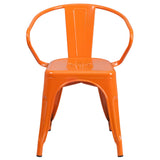 English Elm EE1543 Contemporary Commercial Grade Metal Colorful Restaurant Chair Orange EEV-12379