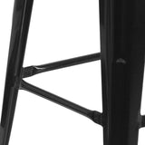 English Elm EE1557 Industrial Commercial Grade Metal/Wood Colorful Restaurant Barstool Black EEV-12510