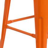 English Elm EE1557 Industrial Commercial Grade Metal/Wood Colorful Restaurant Barstool Orange EEV-12514