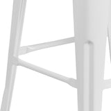 English Elm EE1557 Industrial Commercial Grade Metal/Wood Colorful Restaurant Barstool White EEV-12517