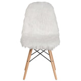 English Elm EE1759 Contemporary Commercial Grade Furry Chair White EEV-13399