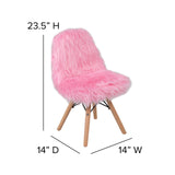 English Elm EE1757 Modern Commercial Grade Kids Furry Chair Light Pink EEV-13395