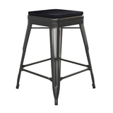 EE1071 Industrial Commercial Grade Metal Counter Height Stool - Set of 4