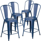 EE1789 Contemporary Commercial Grade Metal Colorful Restaurant Counter Stool [Single Unit]