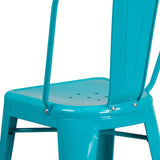English Elm EE1791 Contemporary Commercial Grade Metal Colorful Restaurant Counter Stool Crystal Teal-Blue EEV-13538