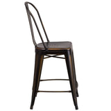 English Elm EE1789 Contemporary Commercial Grade Metal Colorful Restaurant Counter Stool Copper EEV-13517
