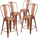 English Elm EE1791 Contemporary Commercial Grade Metal Colorful Restaurant Counter Stool Copper EEV-13540