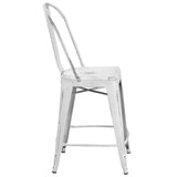 English Elm EE1789 Contemporary Commercial Grade Metal Colorful Restaurant Counter Stool White EEV-13524