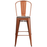 English Elm EE1796 Contemporary Commercial Grade Metal/Wood Colorful Restaurant Barstool Copper EEV-13575