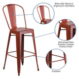 English Elm EE1793 Contemporary Commercial Grade Metal Colorful Restaurant Barstool Kelly Red EEV-13553
