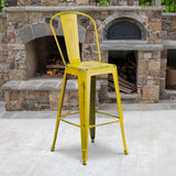 English Elm EE1793 Contemporary Commercial Grade Metal Colorful Restaurant Barstool Yellow EEV-13556