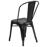 English Elm EE1788 Contemporary Commercial Grade Metal Colorful Restaurant Chair Black EEV-13505