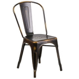 English Elm EE1788 Contemporary Commercial Grade Metal Colorful Restaurant Chair Copper EEV-13506